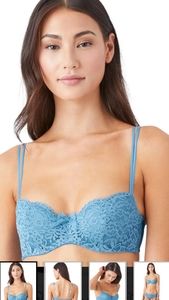 LIKE NEW B.tempt'd by Wacoal Bright Blue Lace Push-up Bra, 32B